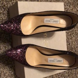 Purple sparkle Jimmy Choo shoes